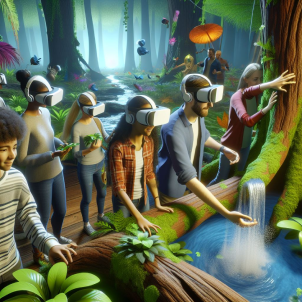 Person touching the green space created by the television